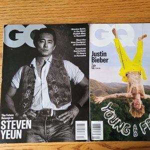 2 Issues of GQ featuring Steven Yeun and Justin Bieber